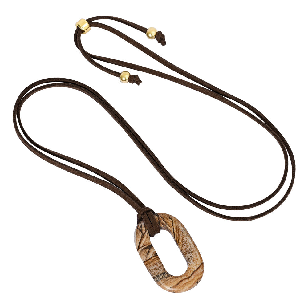 Suede Picture Stone Serenity Necklace