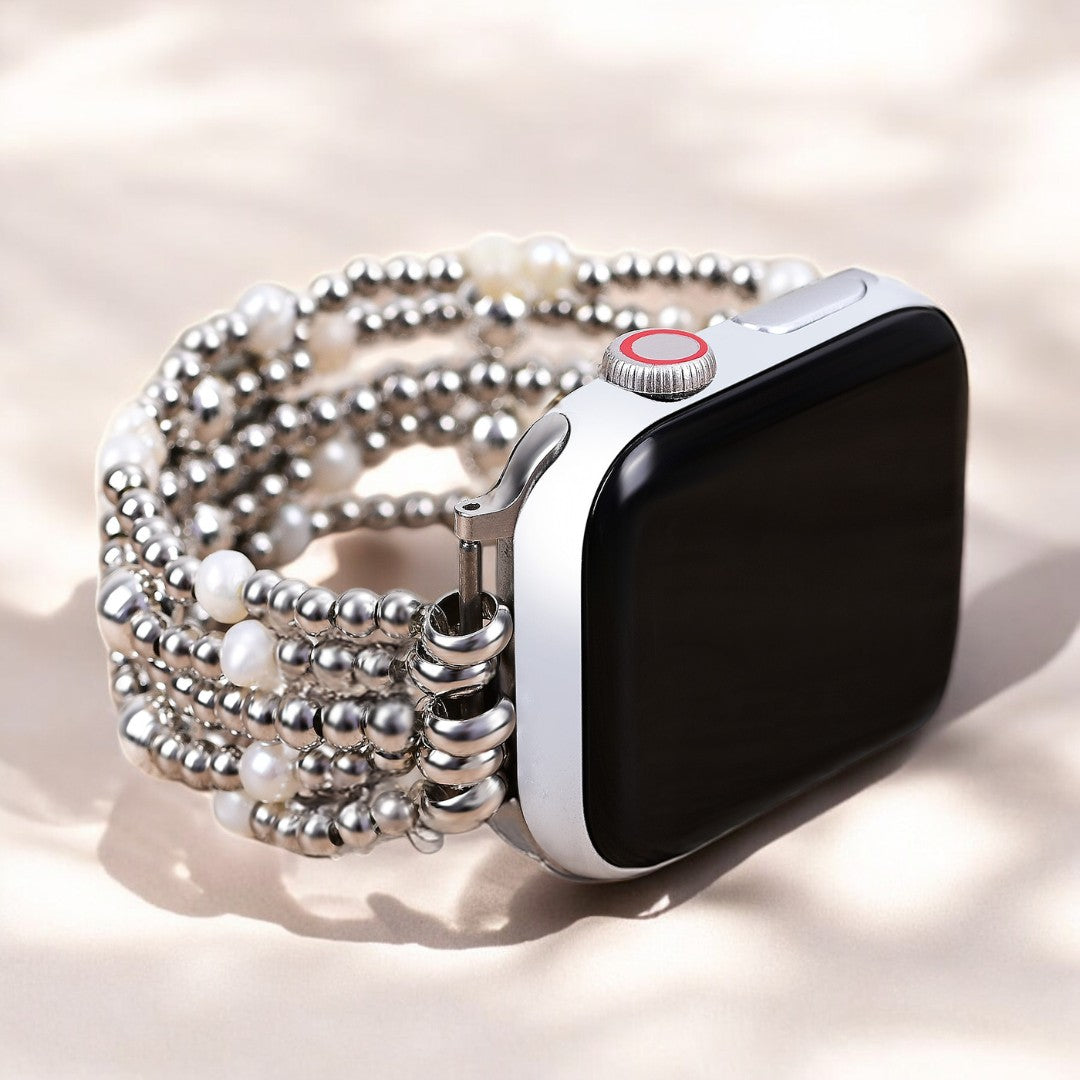 Shimmering Pearl Stretch Apple Watch Strap
