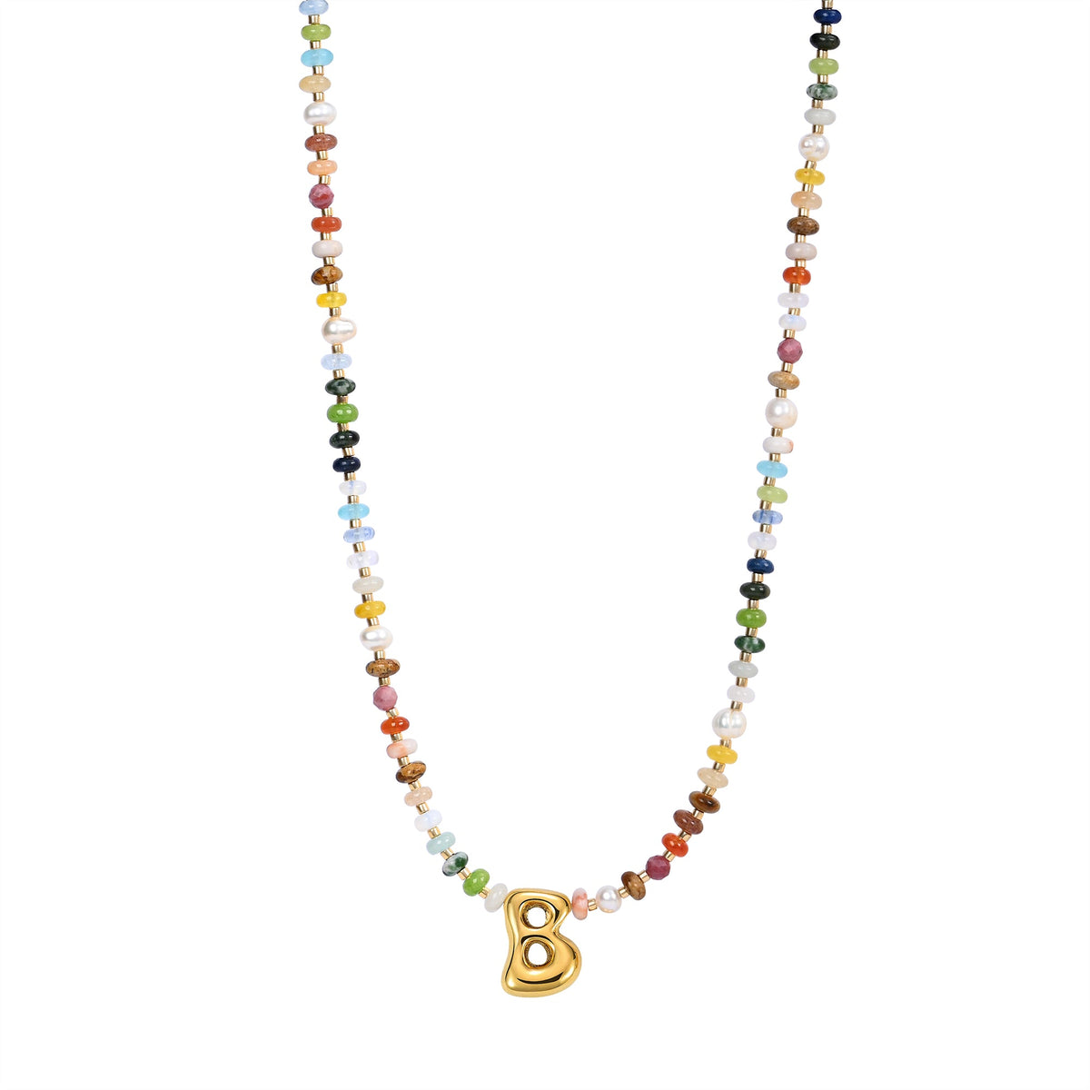 Multicolor Bubble Letter Necklace