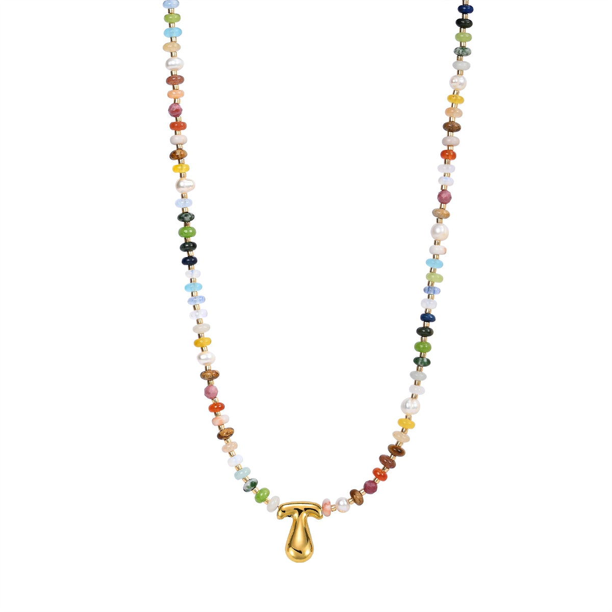 Multicolor Bubble Letter Necklace