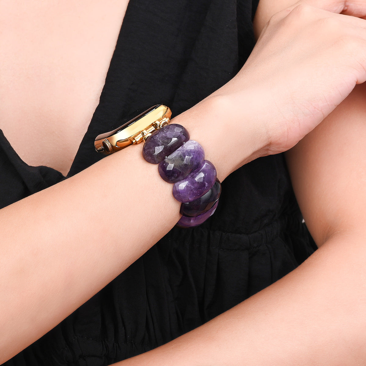 Healing Amethyst Protection Stretch Apple Watch Strap