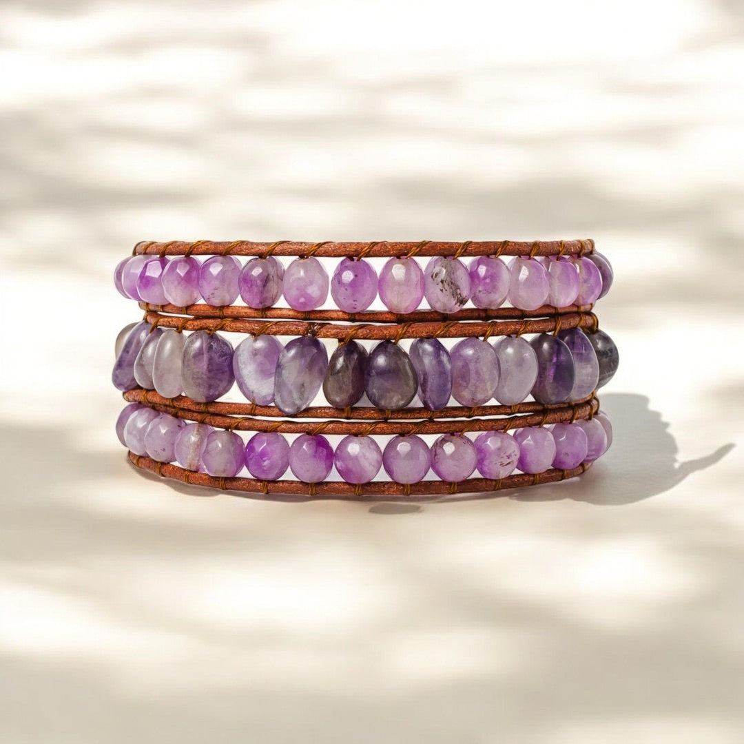 Mystic Amethyst Artisan Wrap Bracelet