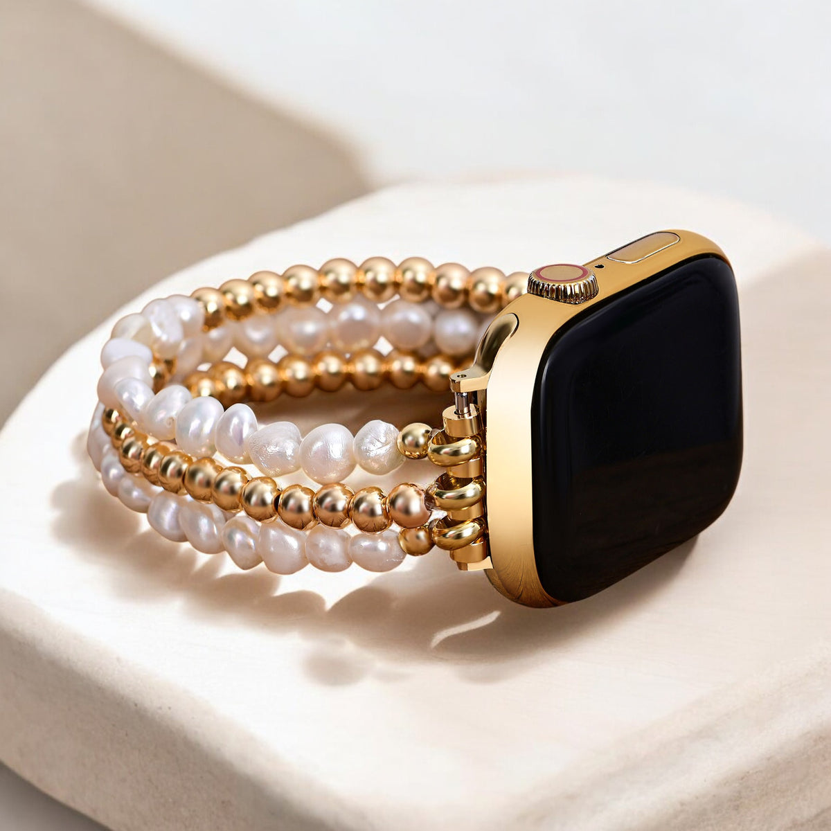 Pearl Radiance Stretch Apple Watch Strap