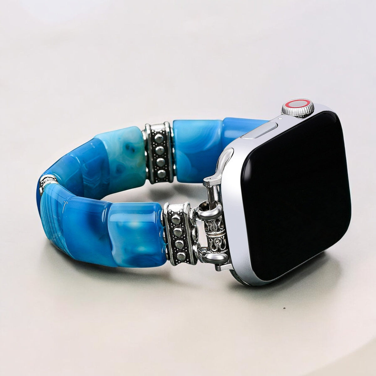 Serene Abyss Agate Stretch Apple Watch Strap