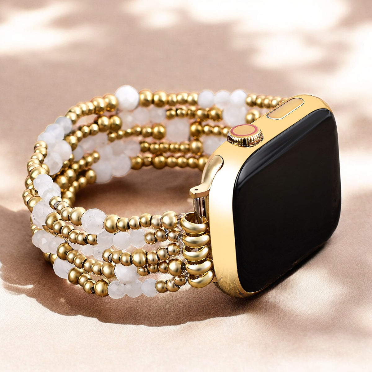 Golden Halo Moonstone Stretch Apple Watch Strap