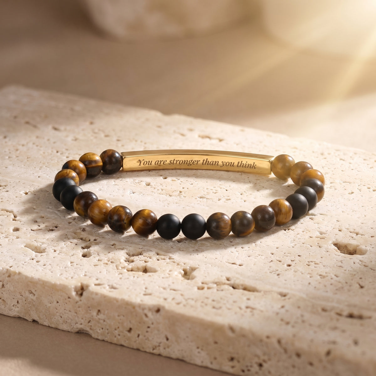 Secret Message Tiger Stone Bracelet