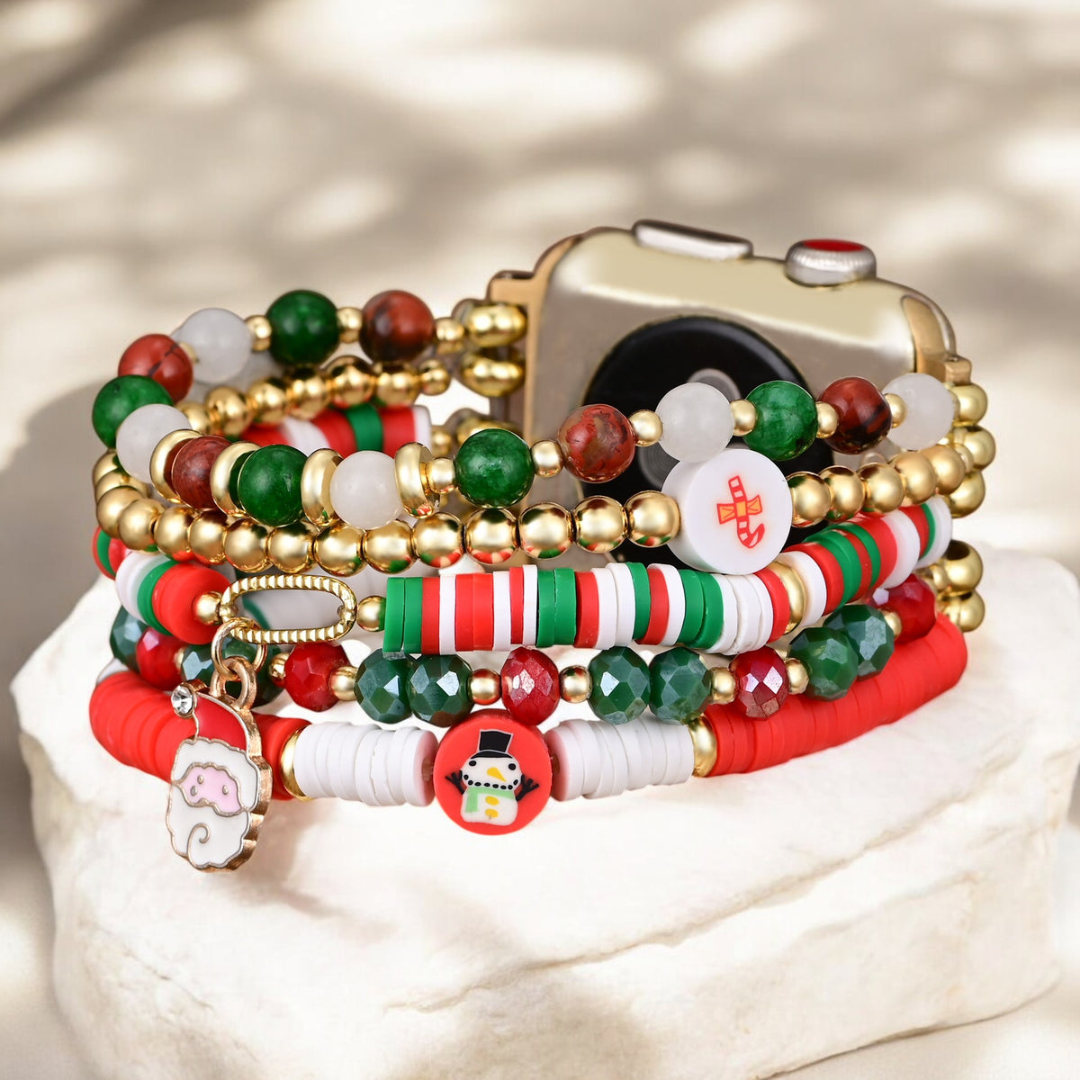 Santa Sparkle Stretch Apple Watch Strap