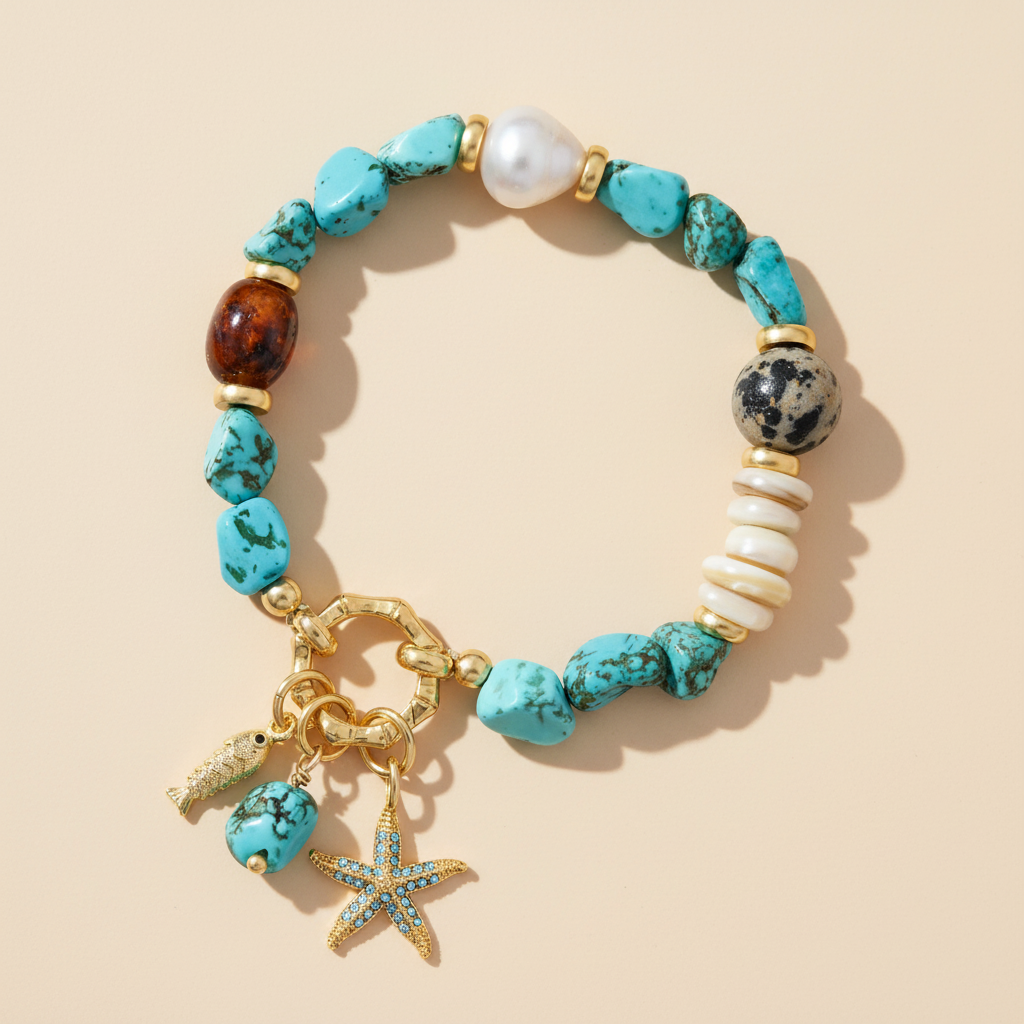 Turquoise Tide Charm Bracelet