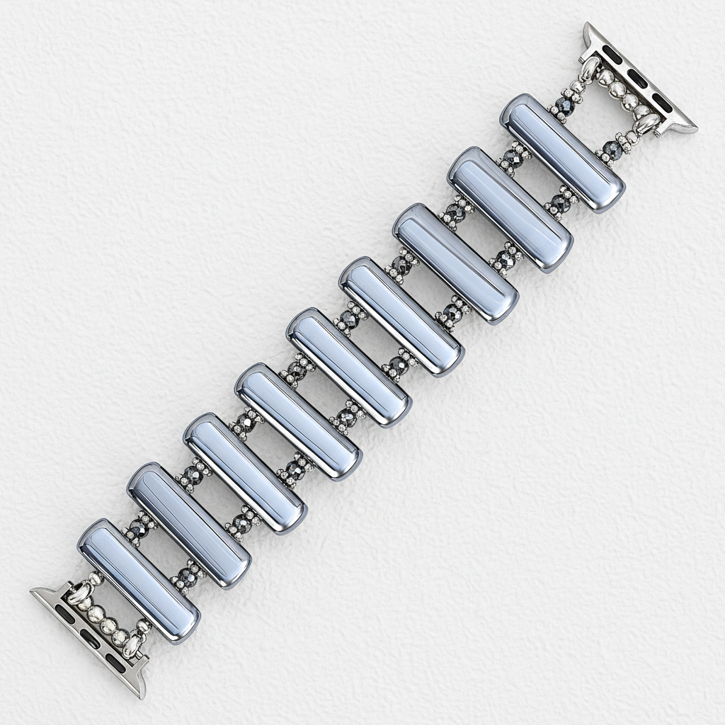 Platinum Eclipse Stretch Apple Watch Strap