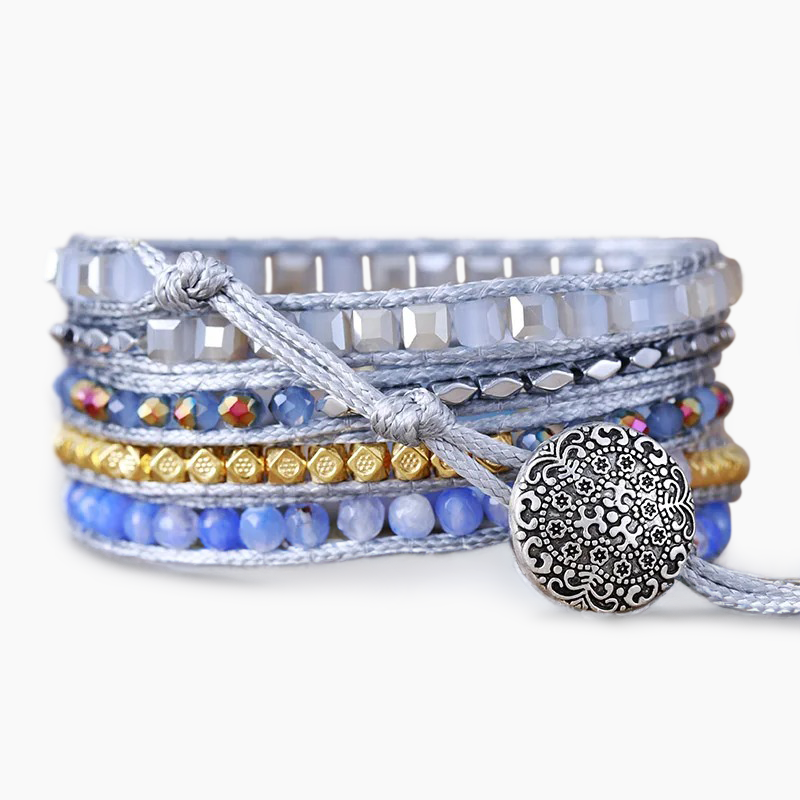 Sky Agate Radiance Wrap Bracelet