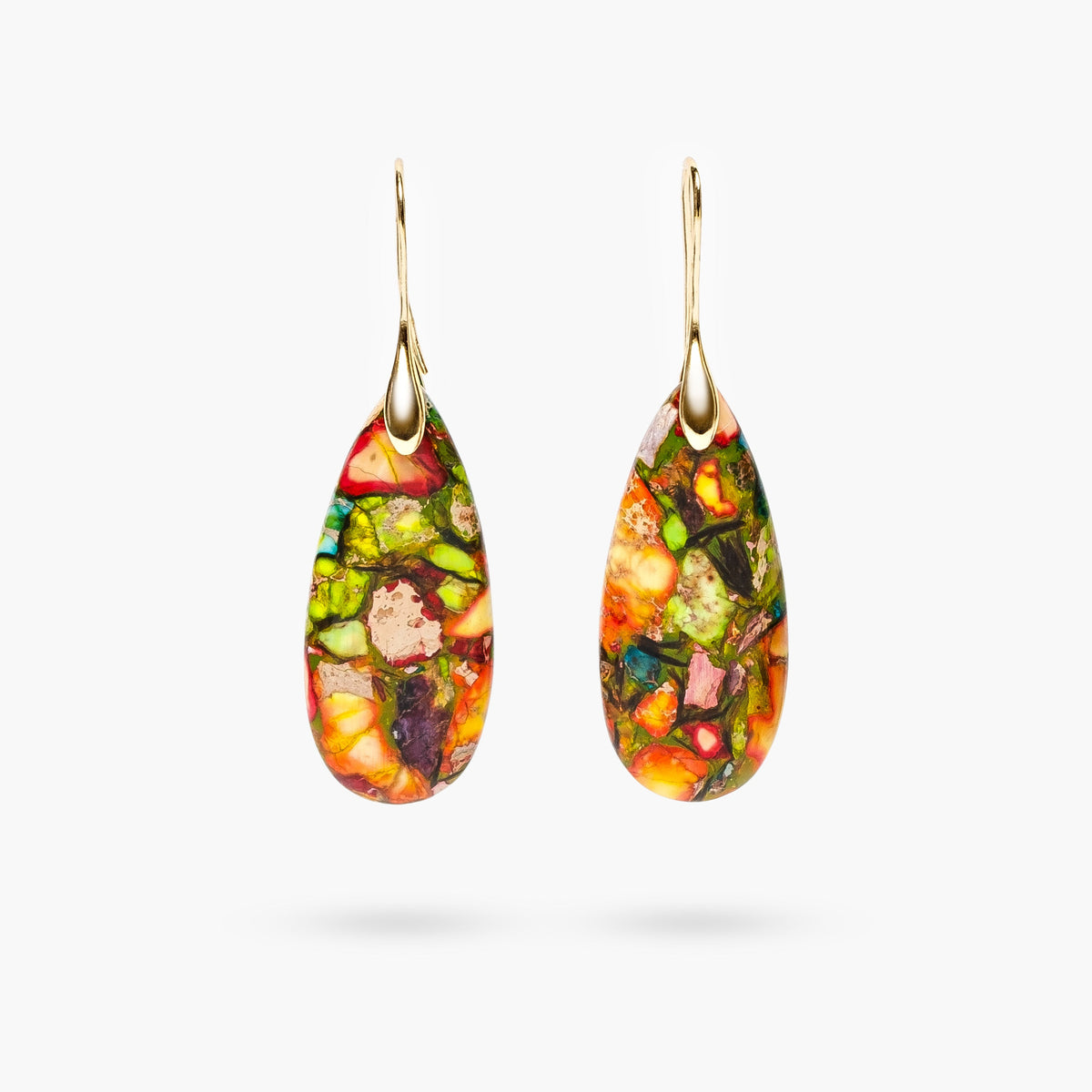 Intense Jasper Teardrop Earrings - Cape Diablo