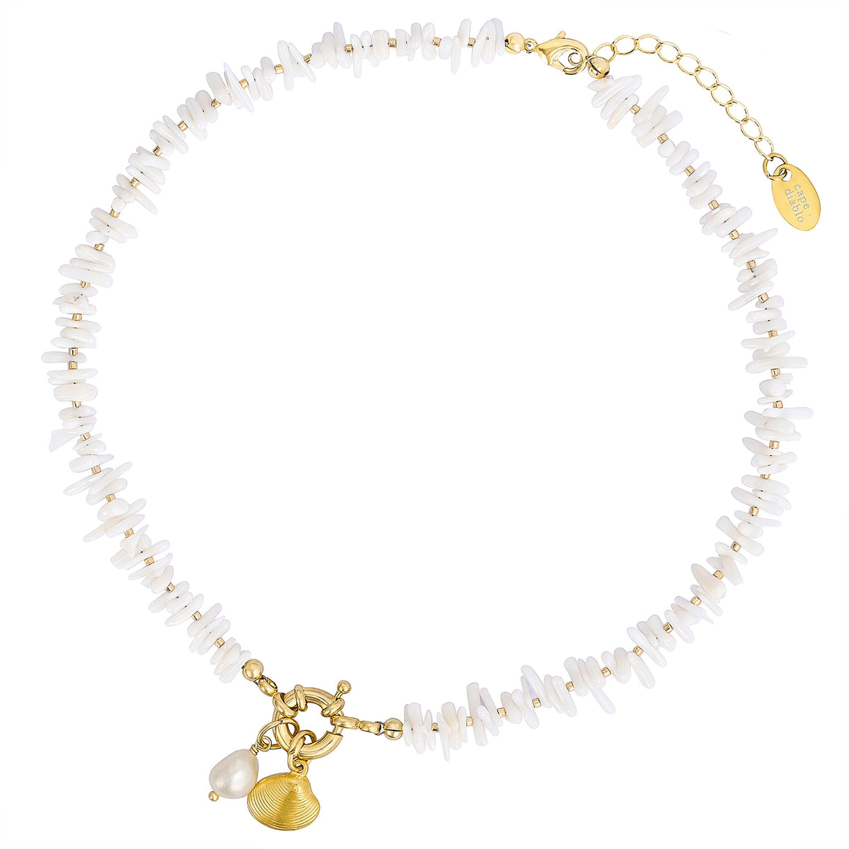 Coastal Shell Pearl Necklace