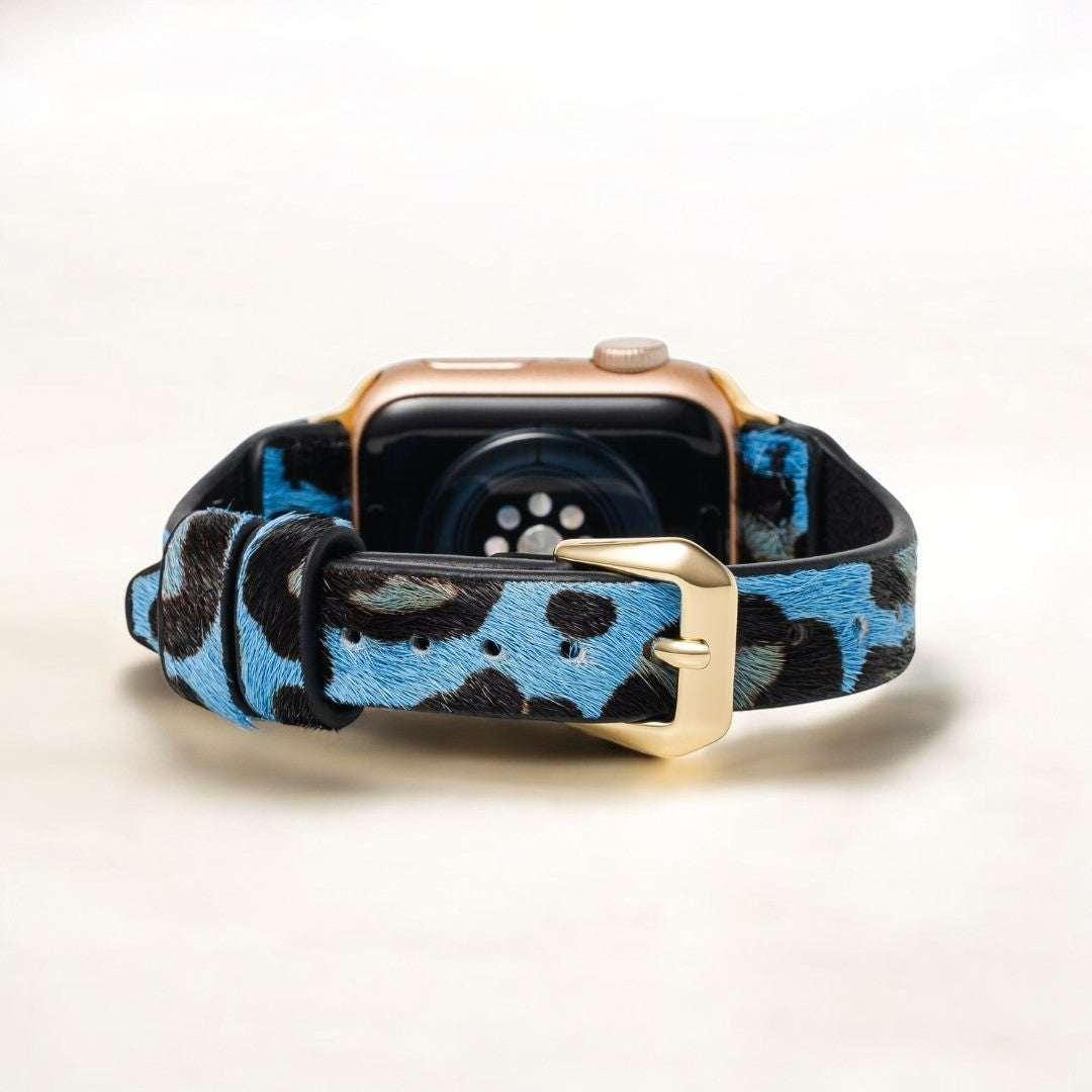 Wild Azure Leather Apple Watch Strap