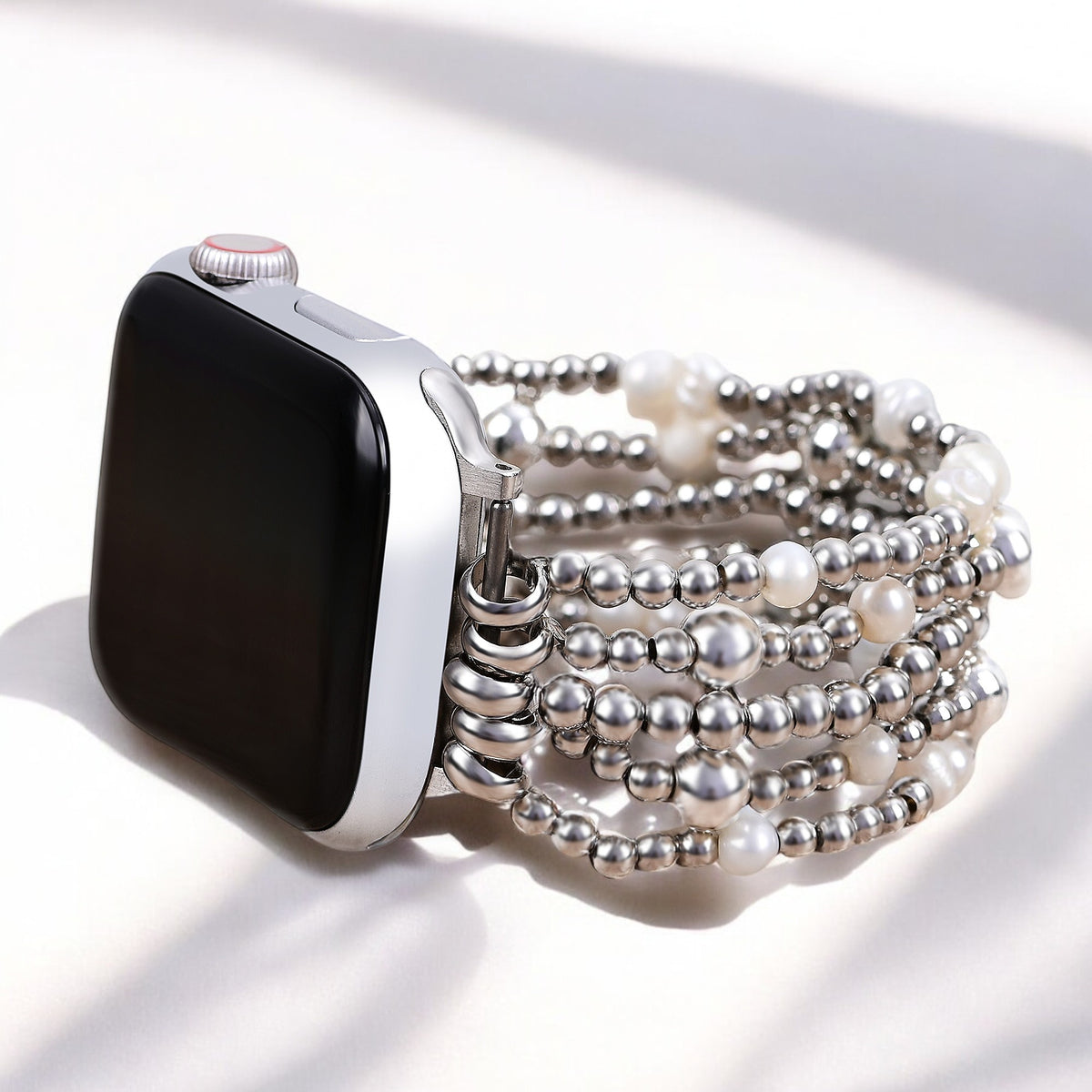 Shimmering Pearl Stretch Apple Watch Strap