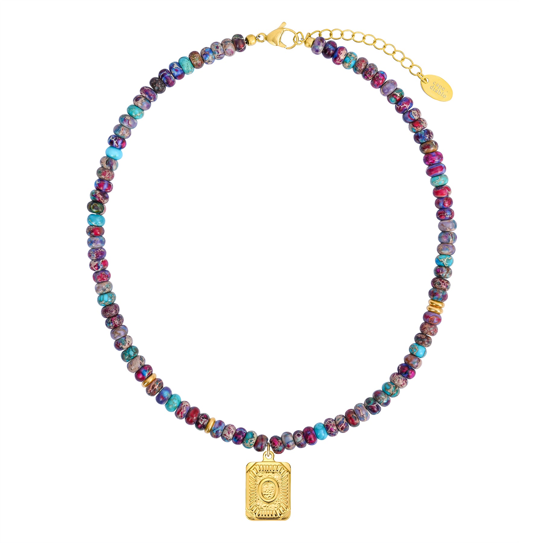 Purple Imperial Jasper Letter Necklace