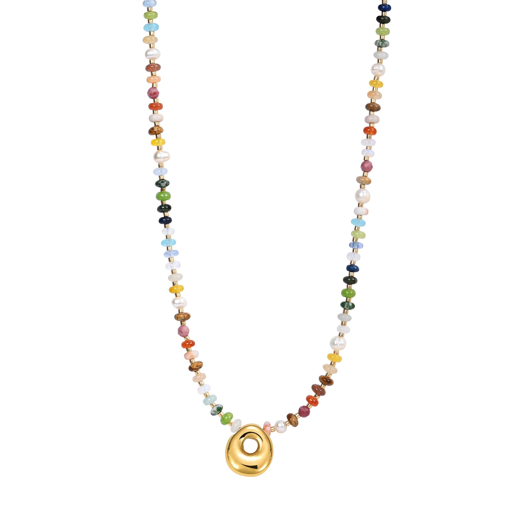 Multicolor Bubble Letter Necklace