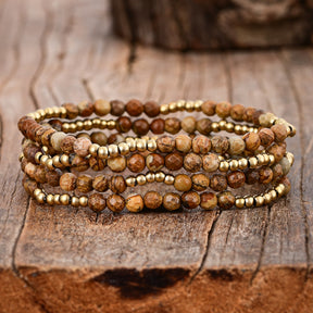 Golden Earth Jasper Bracelet Set