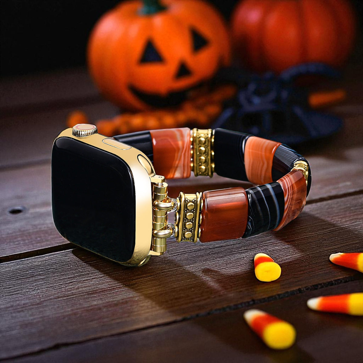 Haunted Stripes Halloween Apple Watch Strap