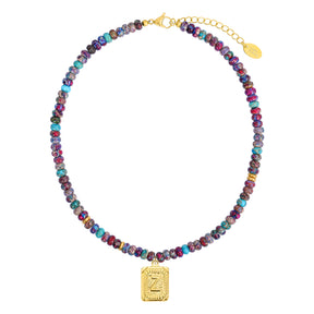 Purple Imperial Jasper Letter Necklace