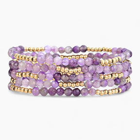 Golden Violet Amethyst Bracelet Set