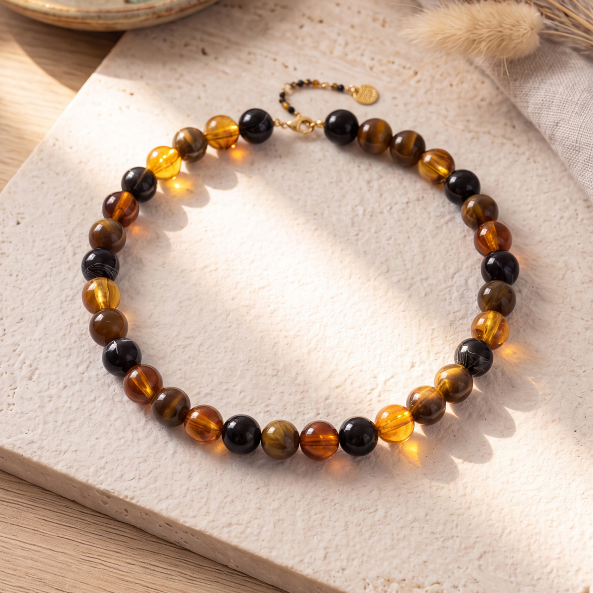 Chunky Brown Beaded Necklace
