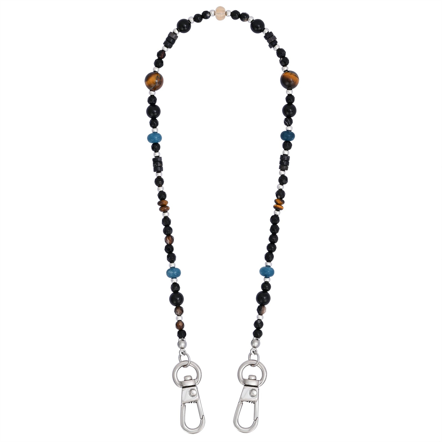 Black Agate Strength Phone Chain