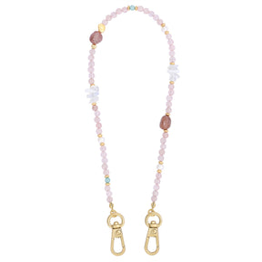 Rose Quartz Charm Phone Chain