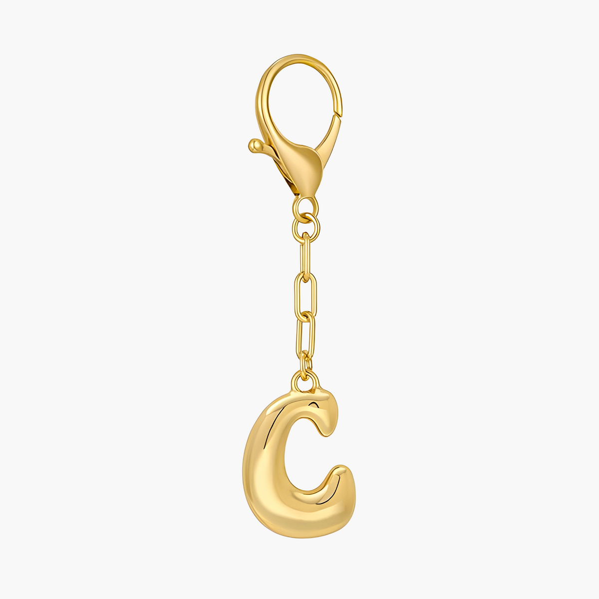 Bubble Letter Initial Keychain & Bag Charm