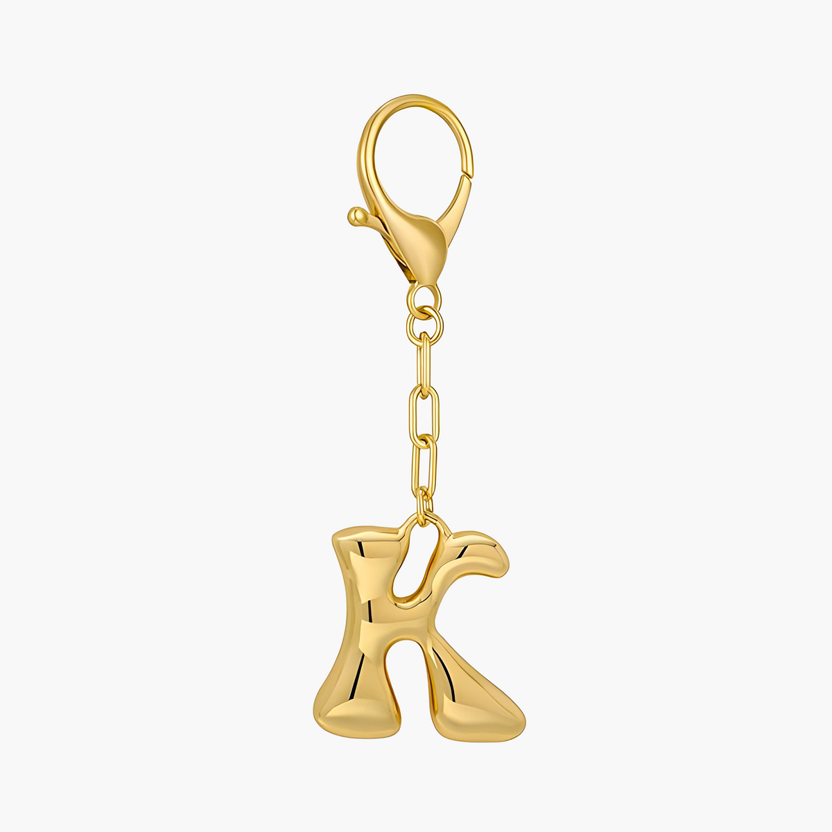 Bubble Letter Initial Keychain & Bag Charm
