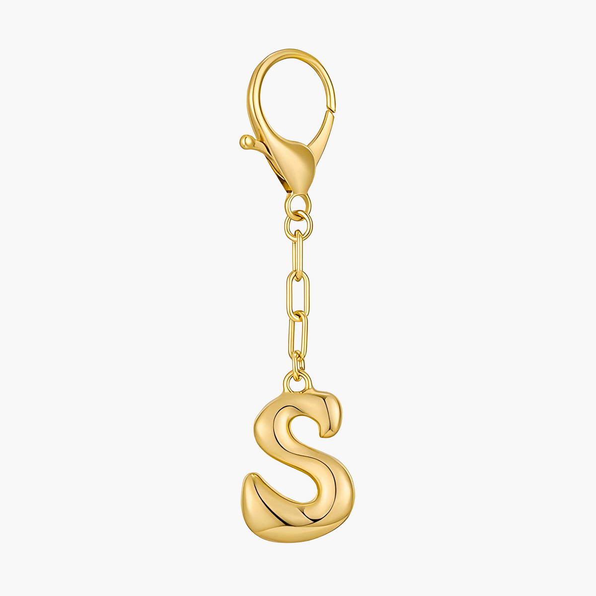 Bubble Letter Initial Keychain & Bag Charm