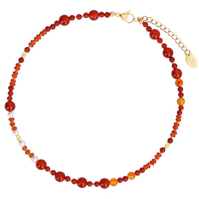 Red Agate & Pearl Harmony Necklace