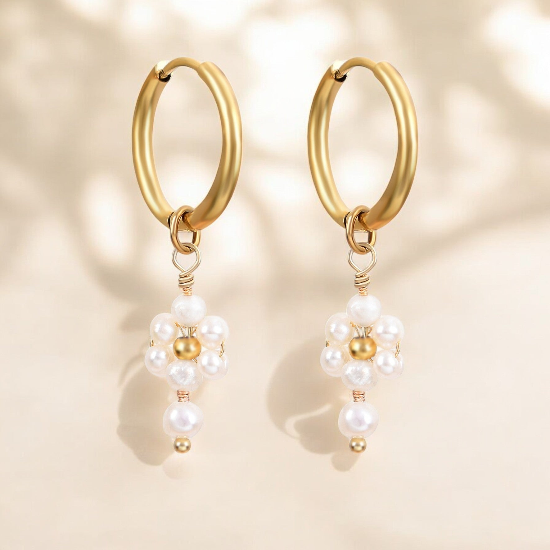 Blossom Pearl Hoop Earrings