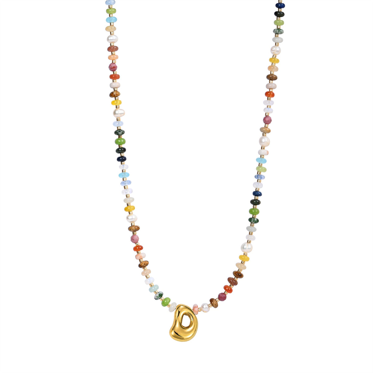 Multicolor Bubble Letter Necklace