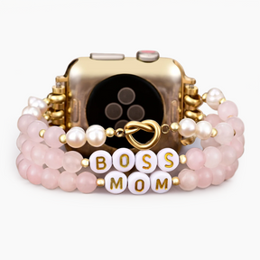 Boss Mom Rose Quartz Stretch Apple Watch Strap