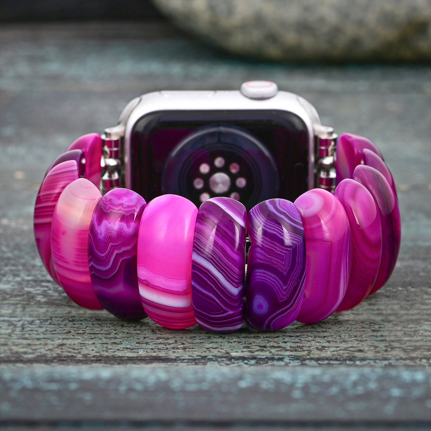 Radiant Orchid Agate Stretch Apple Watch Strap