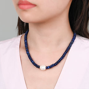 Midnight Lapis Pearl Necklace