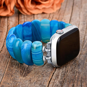 Ocean Essence Agate Stretch Apple Watch Strap