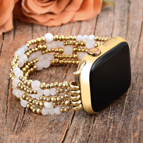 Golden Halo Moonstone Stretch Apple Watch Strap