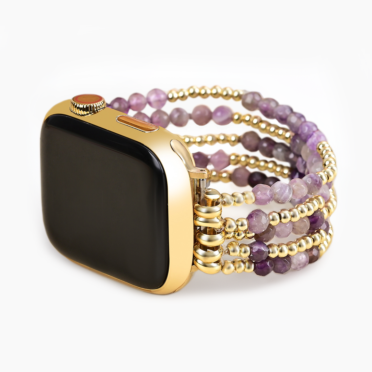 Golden Violet Amethyst Stretch Apple Watch Strap