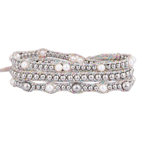 Gleaming Pearl Protection Wrap Bracelet