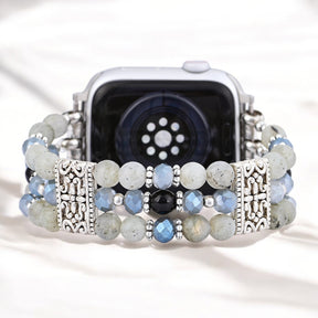Artisanal Labradorite Indigo Stretch Apple Watch Strap