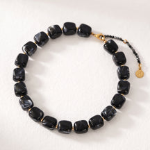 Chunky Square Bead Necklace Brown