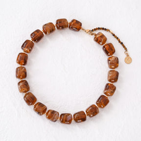 Chunky Square Bead Necklace Black