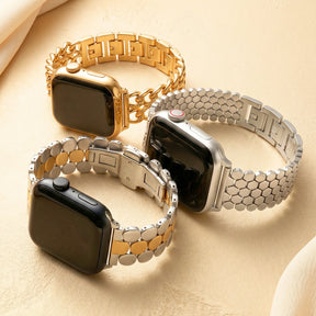 Golden Honeycomb Luxury Apple Watch Strap