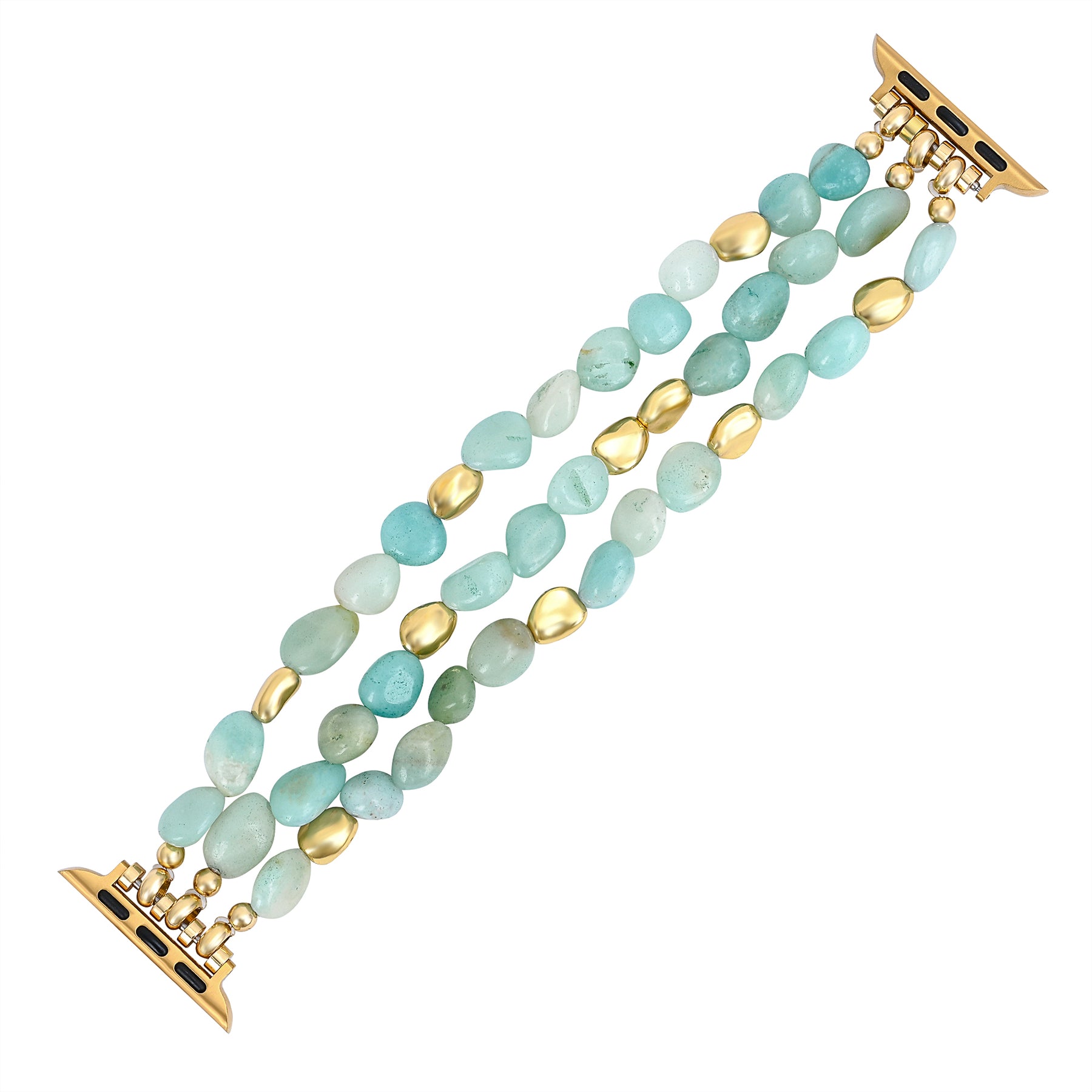 Amazonite Gold Nugget Stretch Apple Watch Strap