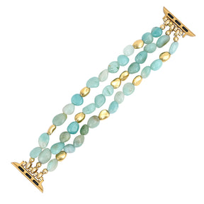 Amazonite Gold Nugget Stretch Apple Watch Strap