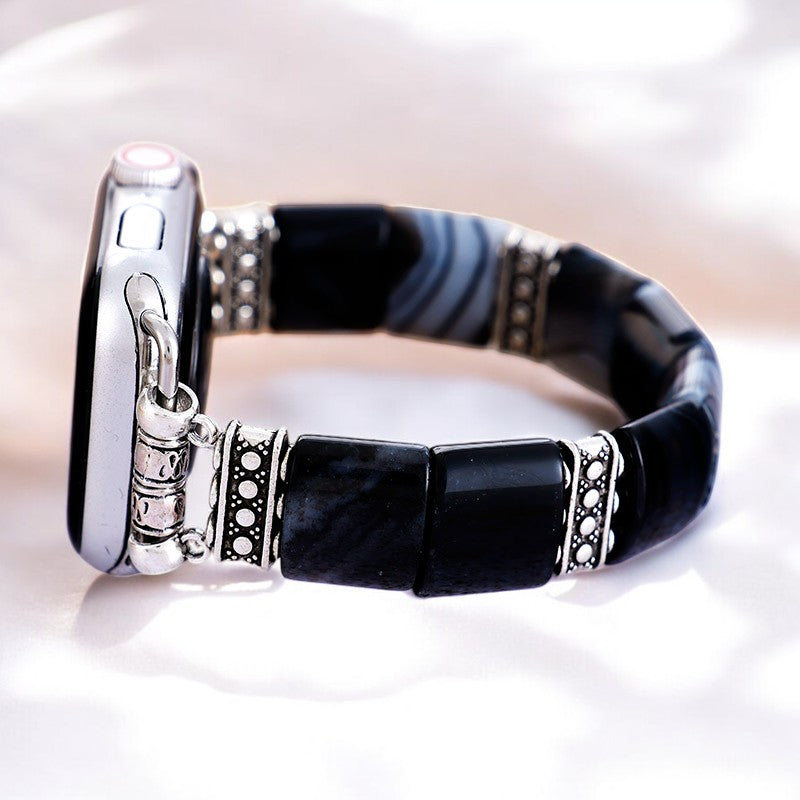 Bohemian Noir Stretch Apple Watch Strap