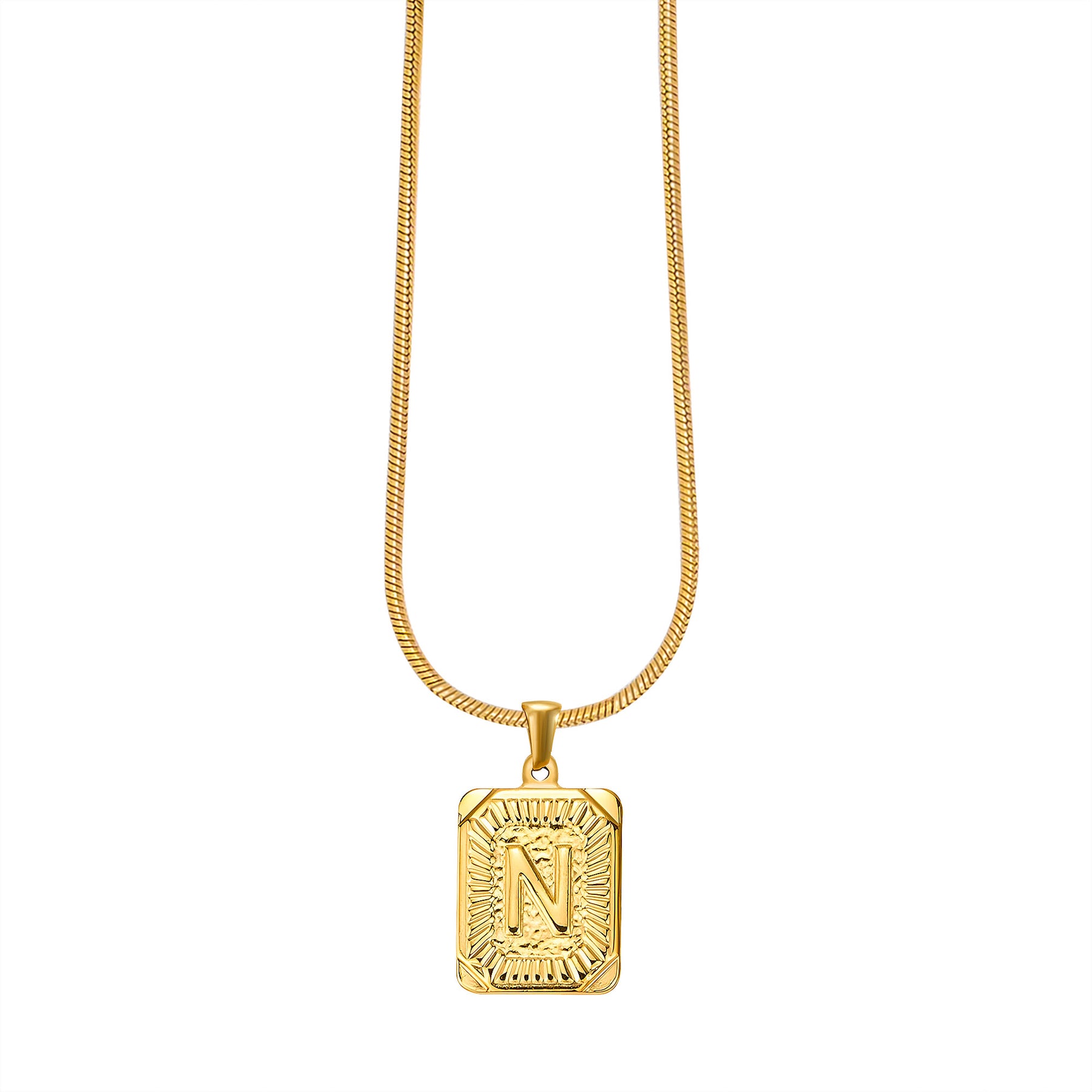 Golden Glow Initial Charm Necklace