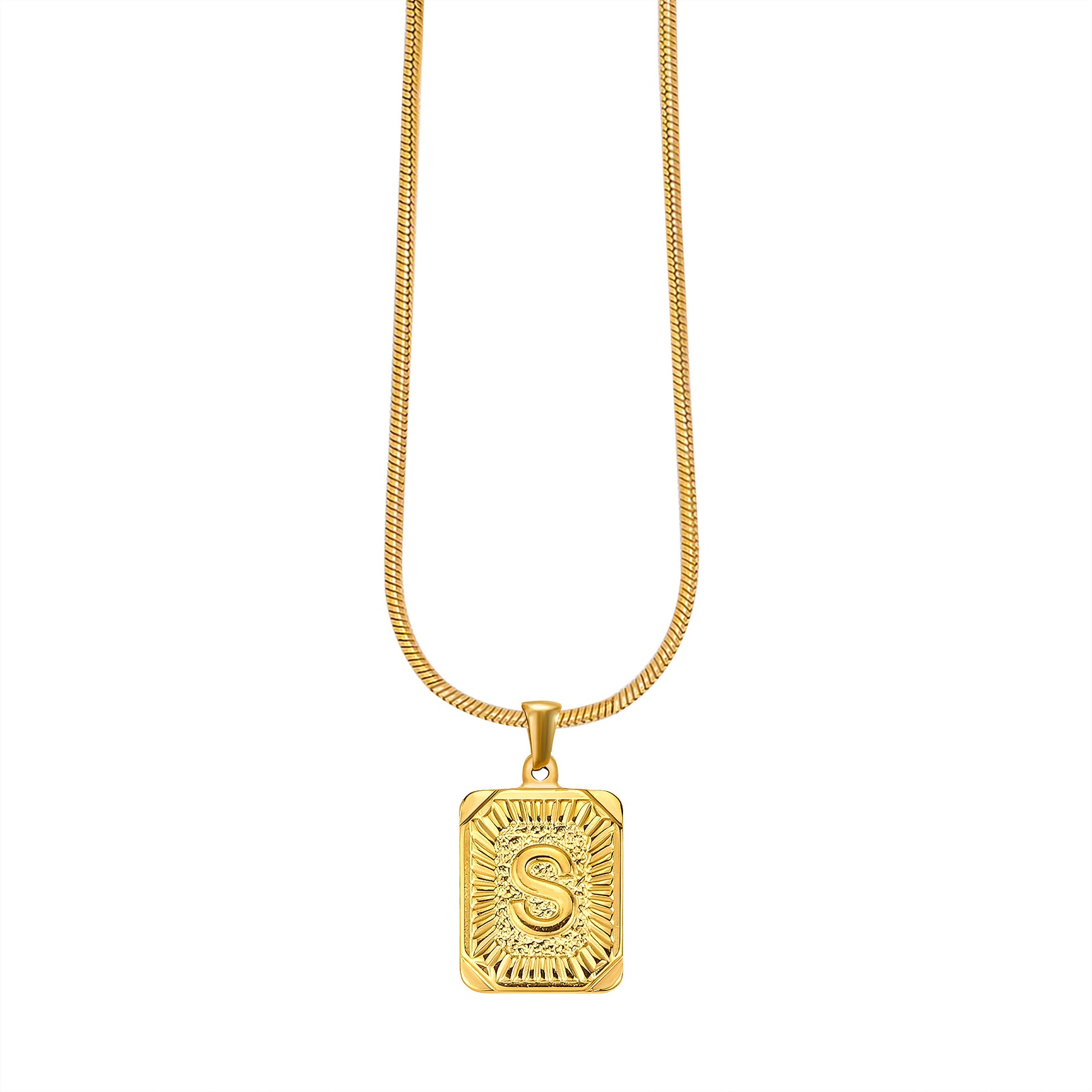 Golden Glow Initial Charm Necklace