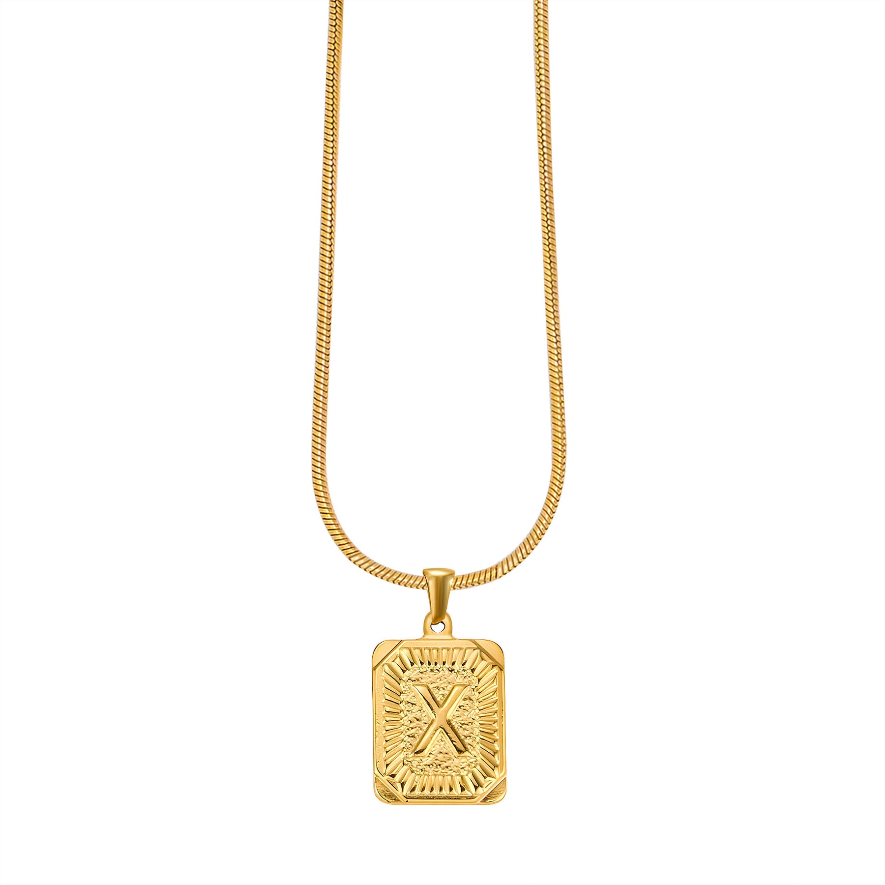 Golden Glow Initial Charm Necklace